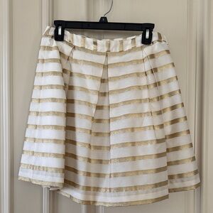 Lilly Pulitzer Kylie Gold and Cream Striped A-Line Skirt